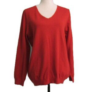 Love Ellie Rust V-Neck Criss Cross Back Lightweight Sweater-XL-NWOT